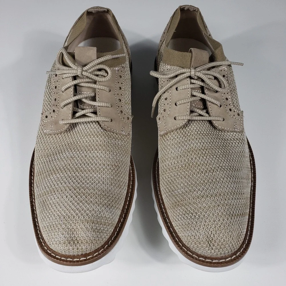 J.Murphy Johnston & Murphy Mens 10.5M Tan Knit Wingtip Oxford Shoes‎ 59-1770
